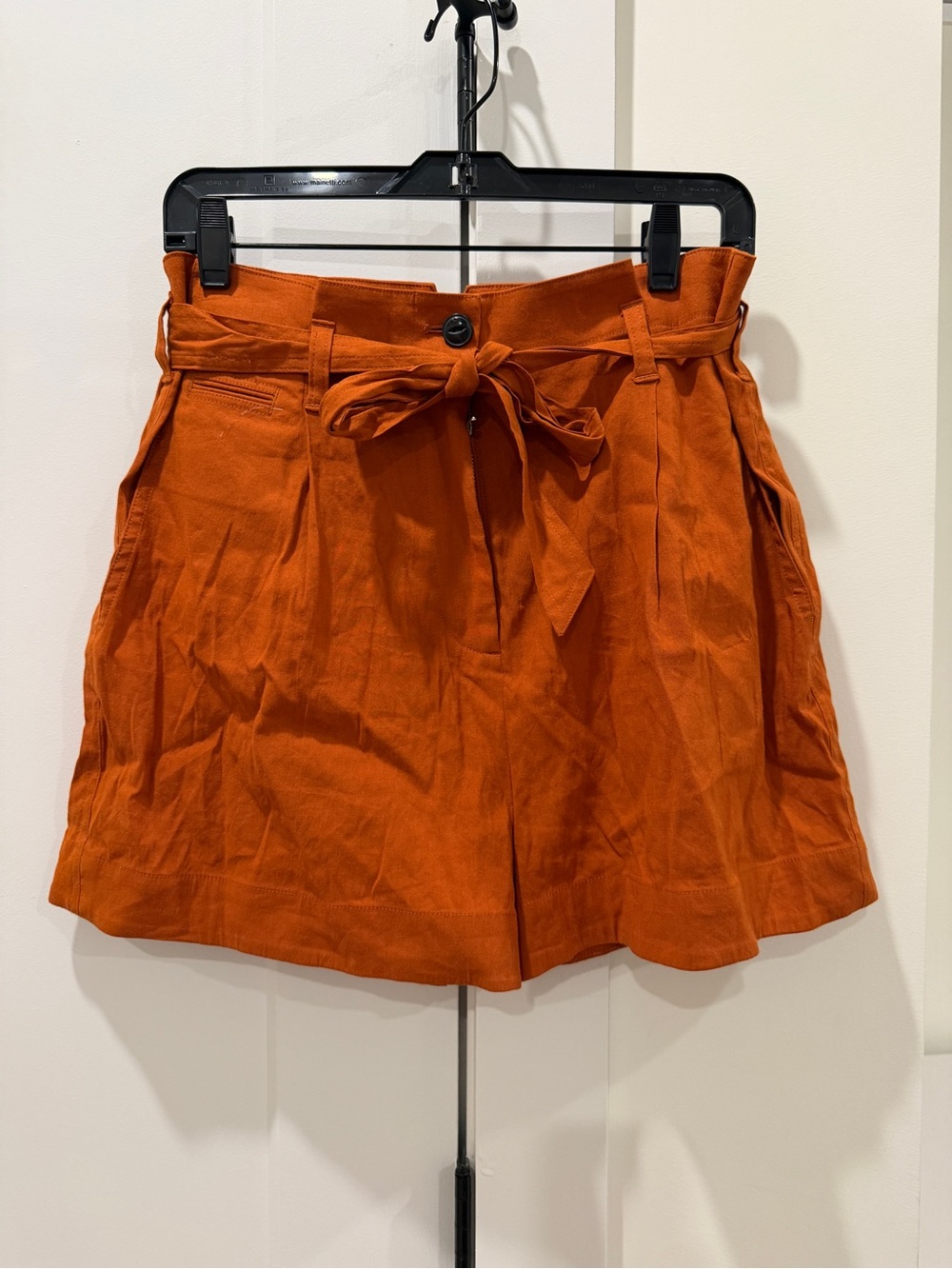 Rag bone High-Waist Tie-Belt Women’s Orange Shorts